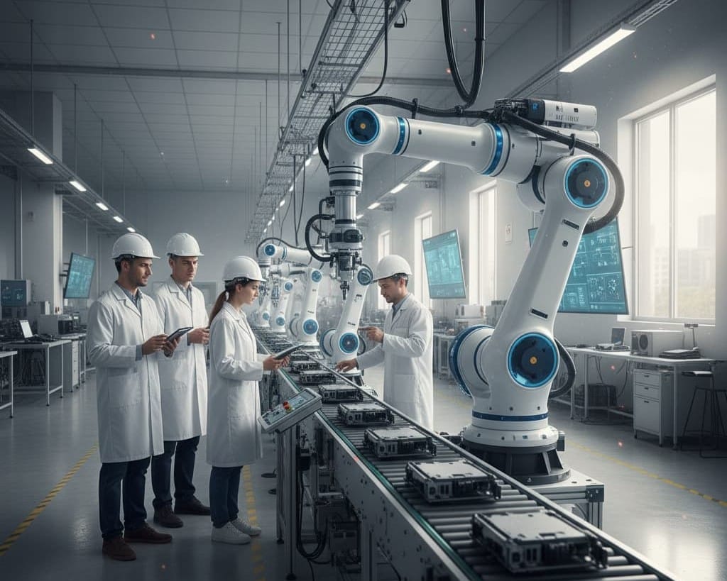 integración robots líneas de producción